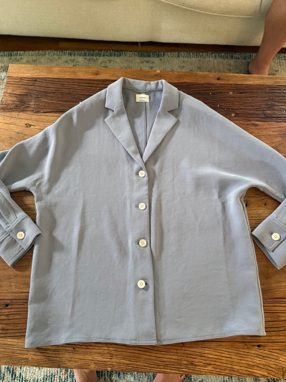 Wilfred Navy Button-Down Shirt